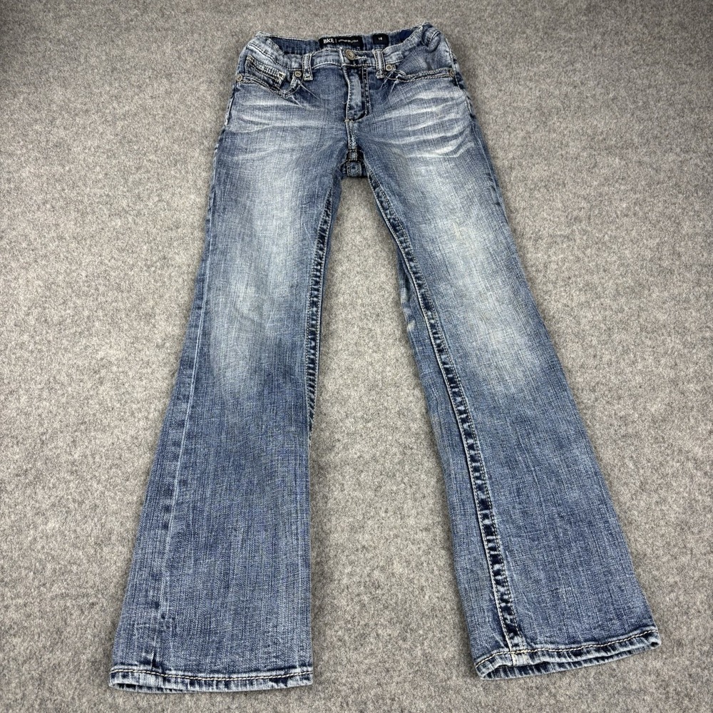 BKE Conner Bootcut Jeans Youth Boys Size 14 Medium Wash Stretch Blue Denim Kids